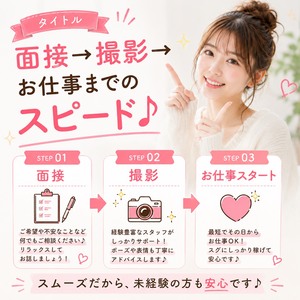 面接→撮影→お仕事までのスピード♪
