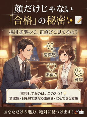 ​【求人の裏側】 採用基準って、 正直どこ見てるの？ 顔だけじゃない 「合格」の秘密✨📝