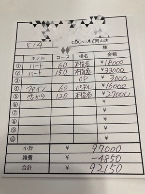【5月4日￥92150】