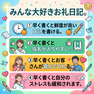 お礼日記はなぜ早く書くと良いのか？？