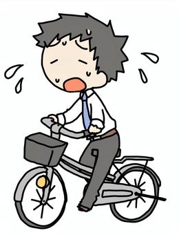 自転車通勤で汗だくになってる私です(っ＾)Д(＾c)
